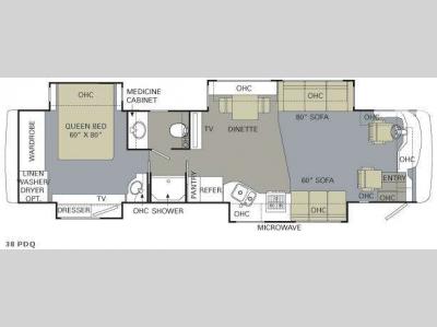Floorplan - 2009 Monaco Diplomat 38 PDQ