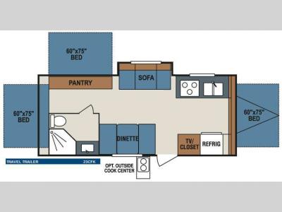 Floorplan - 2009 KZ Coyote Hybrid 23CFK