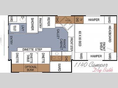 Floorplan - 2005 Northwood Arctic Fox 1140 W/D Bath