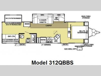 Floorplan - 2009 Forest River RV Salem LA 312QBBS