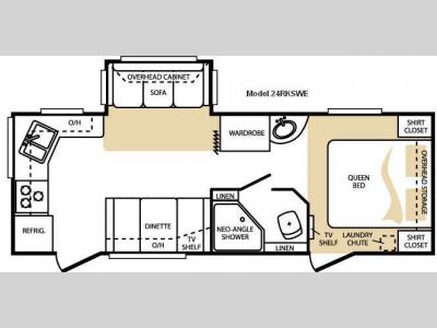 Floorplan - 2009 Keystone RV Cougar 24RKS