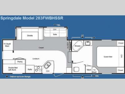 Floorplan - 2009 Keystone RV Springdale 283FWBHSSR