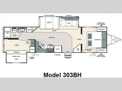Floorplan - 2009 Forest River RV Sandpiper 303BH