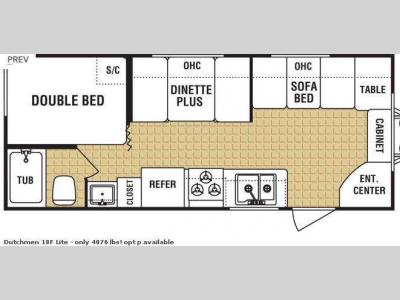 Floorplan - 2009 Dutchmen RV Dutchmen 18F Lite