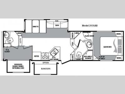 Floorplan - 2009 Keystone RV Cougar 293SAB