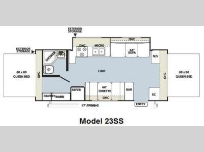 Floorplan - 2010 Forest River RV Rockwood Roo 23SS