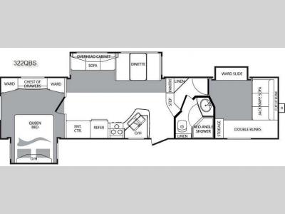 Floorplan - 2010 Keystone RV Cougar 322QBS