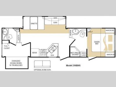 Floorplan - 2010 Keystone RV Cougar 298BHS
