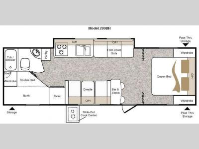 Floorplan - 2010 Keystone RV Passport 280BH