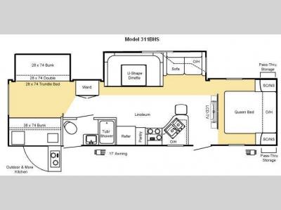 Floorplan - 2010 Keystone RV Sprinter 311BHS