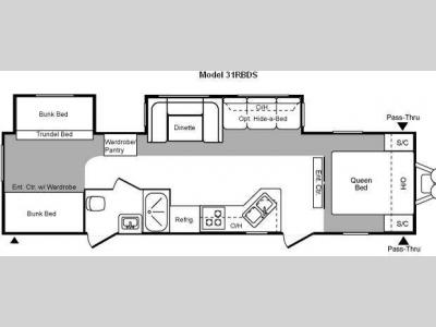 Floorplan - 2010 Keystone RV Hornet 31RBDS