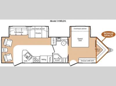 Floorplan - 2010 Keystone RV VR1 319RLDS