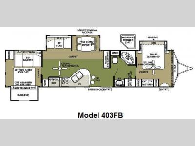 Floorplan - 2010 Forest River RV Wildwood Lodge 403FB