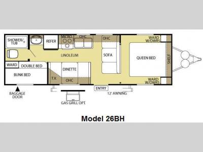 Floorplan - 2010 Forest River RV Wildwood X-Lite 26BH