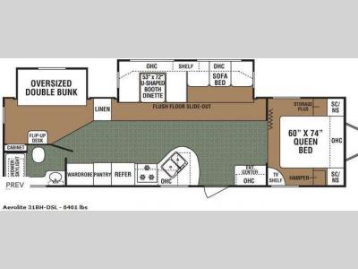 Floorplan - 2009 Thor Aerolite 31BH-DSL