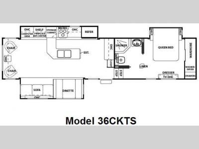 Floorplan - 2010 Forest River RV Cedar Creek 36CKTS