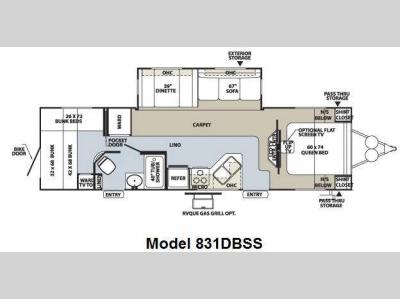 Floorplan - 2010 Forest River RV Flagstaff Classic Super Lite 831DBSS