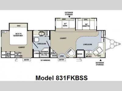 Floorplan - 2010 Forest River RV Flagstaff Classic Super Lite 831FKBSS
