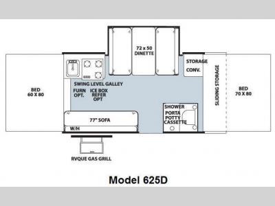 Floorplan - 2010 Forest River RV Flagstaff Classic 625D