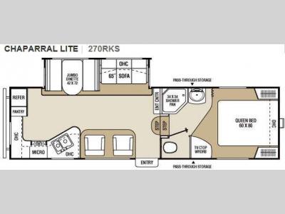 Floorplan - 2010 Coachmen RV Chaparral Lite 270RKS