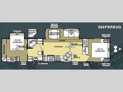 Floorplan - 2010 Forest River RV Salem Villa Estate 392FBRB2Q