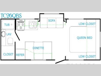 Floorplan - 2005 R-Vision Trail Cruiser 26 QBS