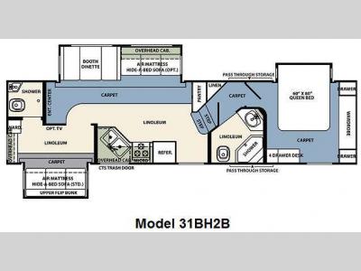 Floorplan - 2011 Forest River RV Wildcat 31BH2B