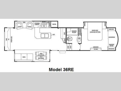Floorplan - 2011 Forest River RV Cedar Creek 36RE