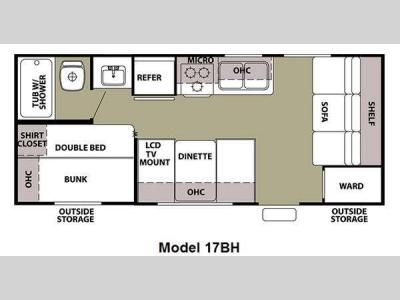 Floorplan - 2011 Forest River RV Cherokee Grey Wolf 17BH