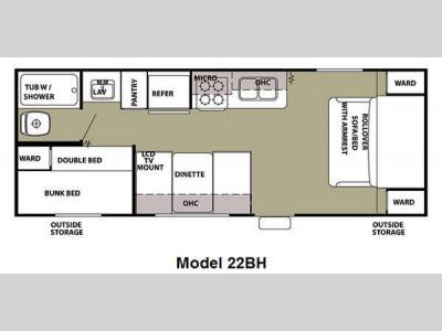 Floorplan - 2011 Forest River RV Cherokee Grey Wolf 22BH