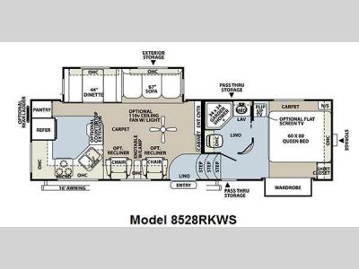 Floorplan - 2011 Forest River RV Flagstaff Classic Super Lite 8528RKWS