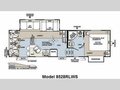 Floorplan - 2011 Forest River RV Flagstaff Classic Super Lite 8528RLWS