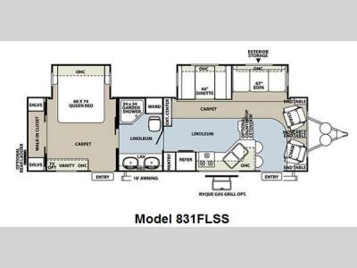 Floorplan - 2011 Forest River RV Flagstaff Classic Super Lite 831FLSS