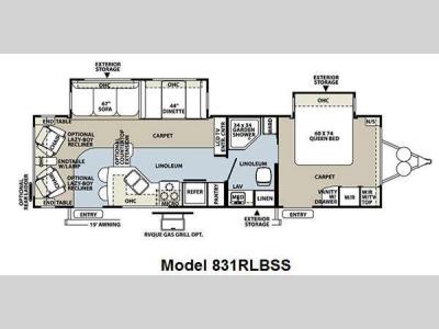 Floorplan - 2011 Forest River RV Flagstaff Classic Super Lite 831RLBSS