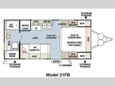 Floorplan - 2011 Forest River RV Flagstaff Micro Lite 21FB