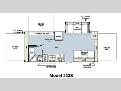 Floorplan - 2011 Forest River RV Rockwood Roo 233S