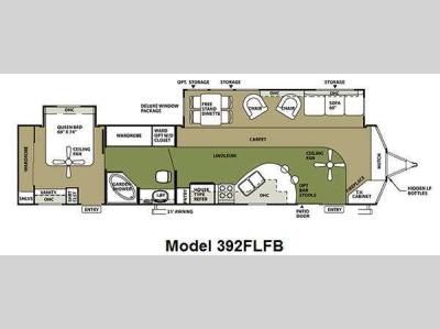 Floorplan - 2011 Forest River RV Wildwood Lodge 392FLFB