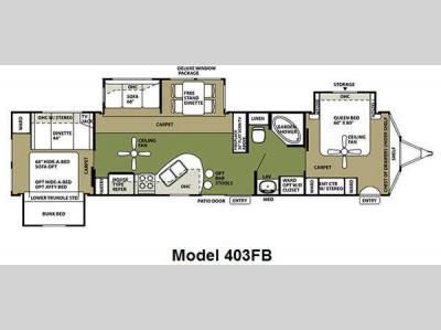 Floorplan - 2011 Forest River RV Wildwood Lodge 403FB