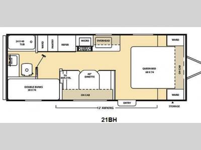 Floorplan - 2011 Coachmen RV Catalina 21BH Lite