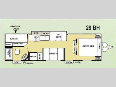 Floorplan - 2011 Forest River RV Wildwood X-Lite 28BH