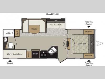 Floorplan - 2011 Keystone RV Passport 2590BH Grand Touring