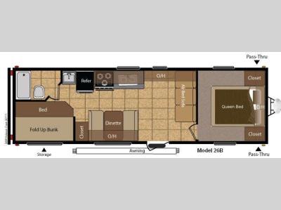 Floorplan - 2011 Keystone RV Hideout 26B