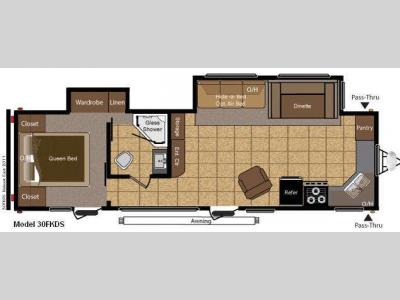 Floorplan - 2011 Keystone RV Hideout 30FKDS