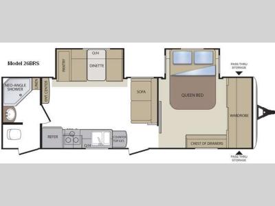 Floorplan - 2011 Keystone RV Cougar X-Lite 26BRS