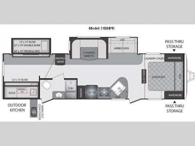 Floorplan - 2011 Keystone RV Premier Ultra Lite 31BHPR