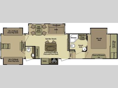 Floorplan - 2011 Open Range RV 399BHS