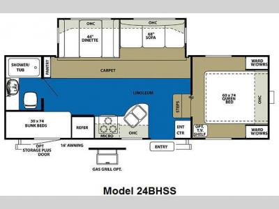 Floorplan - 2010 Forest River RV Wildwood 24BHSS
