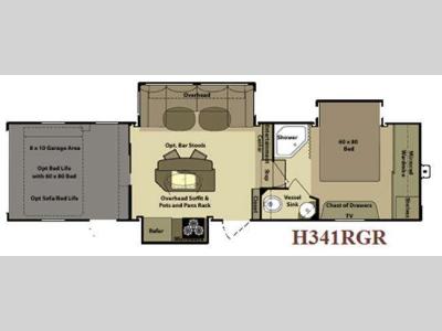 Floorplan - 2011 Open Range RV Rolling Thunder H341RGR