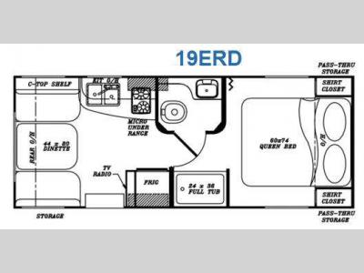 Floorplan - 2011 Gulf Stream RV Visa 19 ERD