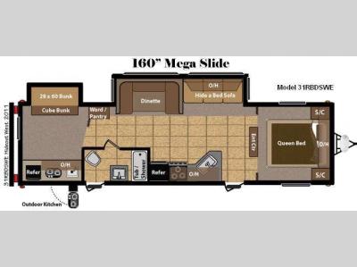 Floorplan - 2011 Keystone RV Hideout 31RBDSWE